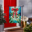 stained glass mistletoe suede garden flag, outdoor safe, for farmhouse christmas home decor from Magnolias Home Decor