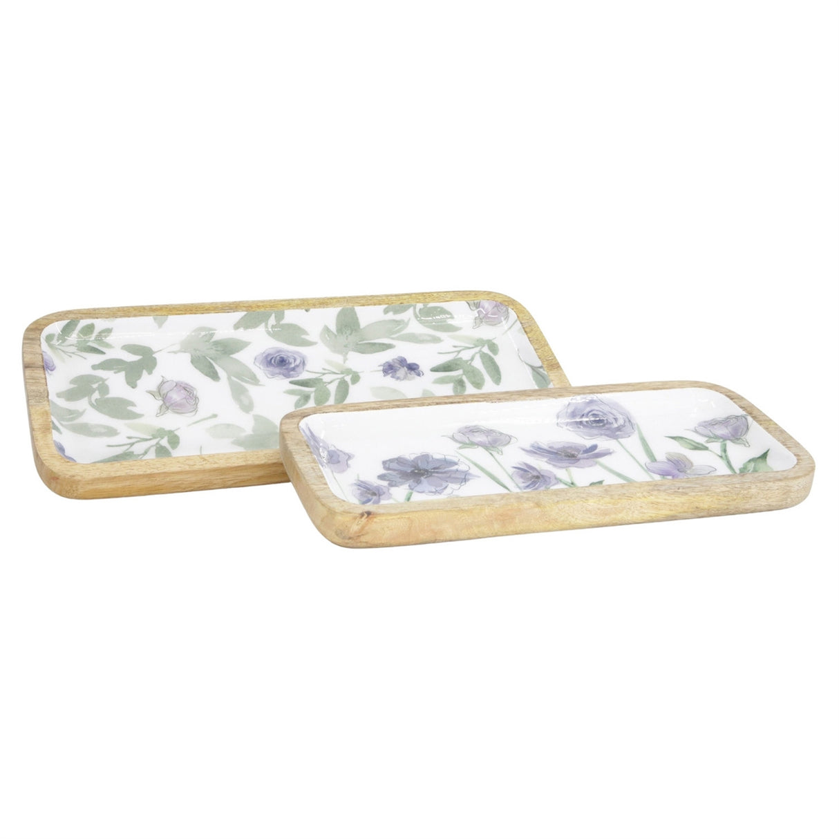 Violet Meadow Enamel Oval Tray - 2 Sizes