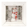 Snowman with Red Scarf Square Framed Sign