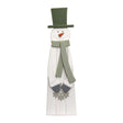42 inch Wood Snowman with Green Scarf