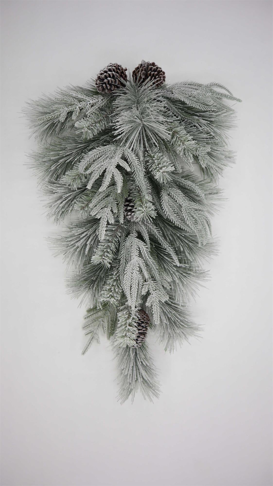 30" Snowflake Pinecone Teardrop