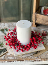 10" Matte Weatherproof Berry Candle Ring