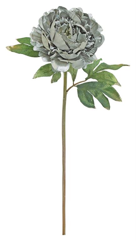 Silver Grey Holiday Peony Spray