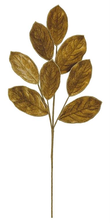 Brown Velvet Magnolia Leaf Spray