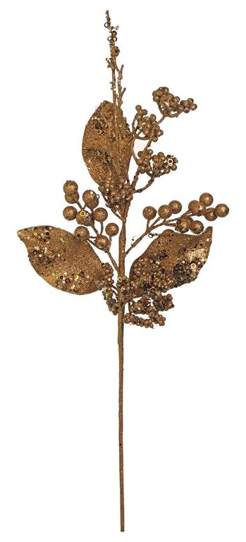 Copper Sequin Leaf with Berry Spray
