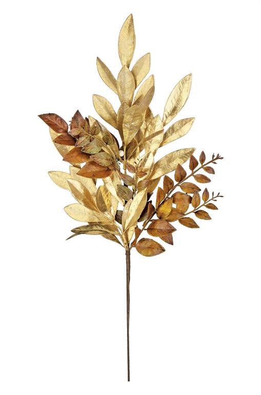 Gold Brown Laurel & Ruscus Leaf Spray