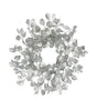 24" Silver Glittered Paddle Leaf Wreath