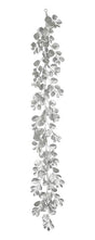 6' Silver Glittered Paddle Leaf Garland