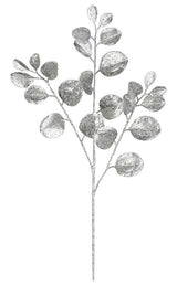 Silver Glittered Paddle Leaf Pick