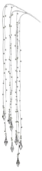 Silver Beaded Hanging Spray with Crystal Drop