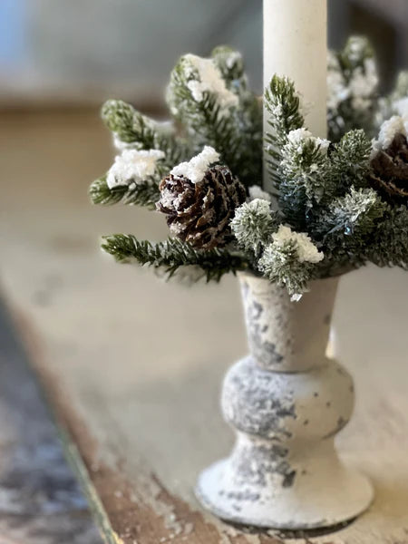 Snowy Mini Cone Candle Ring