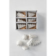 White Stoneware Trees Set of 6