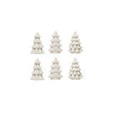White Stoneware Trees Set of 6