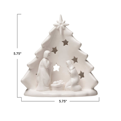 White Stoneware Holy Family Tree