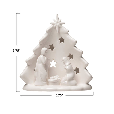 White Stoneware Holy Family Tree