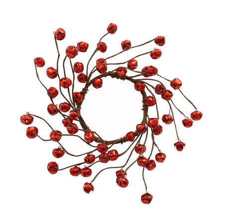13" Red Jingle Bell Candle Ring