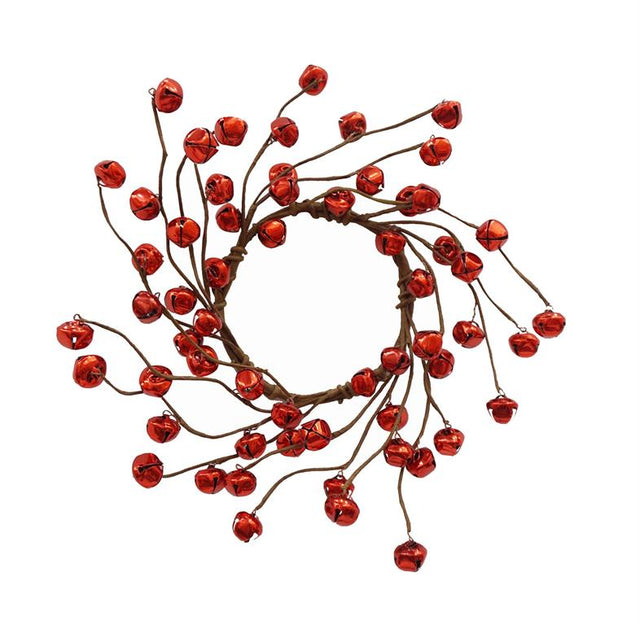 13" Red Jingle Bell Candle Ring