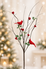 Red Snowy Twig, Berry & Cardinal Branch