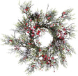 12" Glitter Pine Flocked Berry & Pinecone Candle Ring