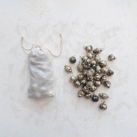 Embossed Mercury Glass Ornaments Set of 36