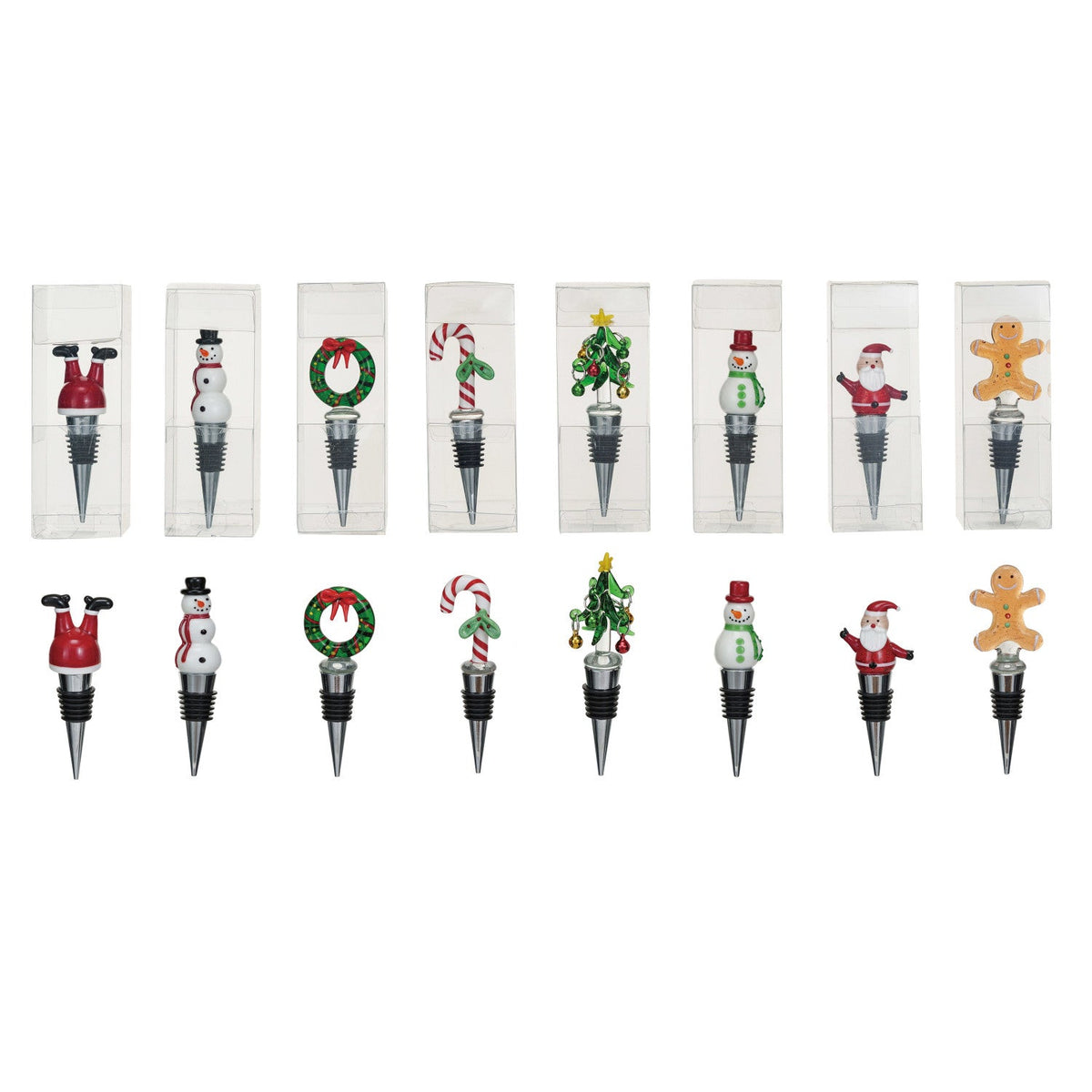 Holiday Glass Wine Stopper - 8 Styles