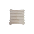 Cream Faux Fur Pillow with Channel Stitch