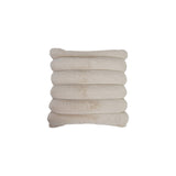 Cream Faux Fur Pillow with Channel Stitch