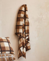 Brown Plaid Faux Sherpa Throw