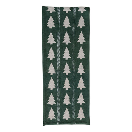 Winter Trees Green Table Runner