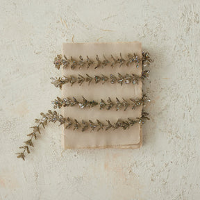 Champagne Faux Boxwood Garland with Glitter