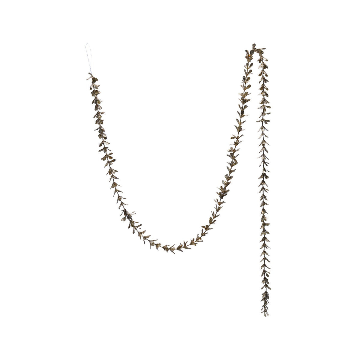 Champagne Faux Boxwood Garland with Glitter