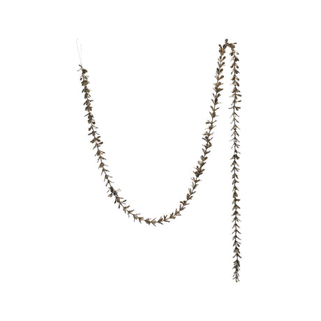 Champagne Faux Boxwood Garland with Glitter