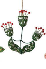 Handmade Wired Wool Botanical Ornament - 6 Styles