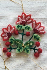 Handmade Wired Wool Botanical Ornament - 6 Styles