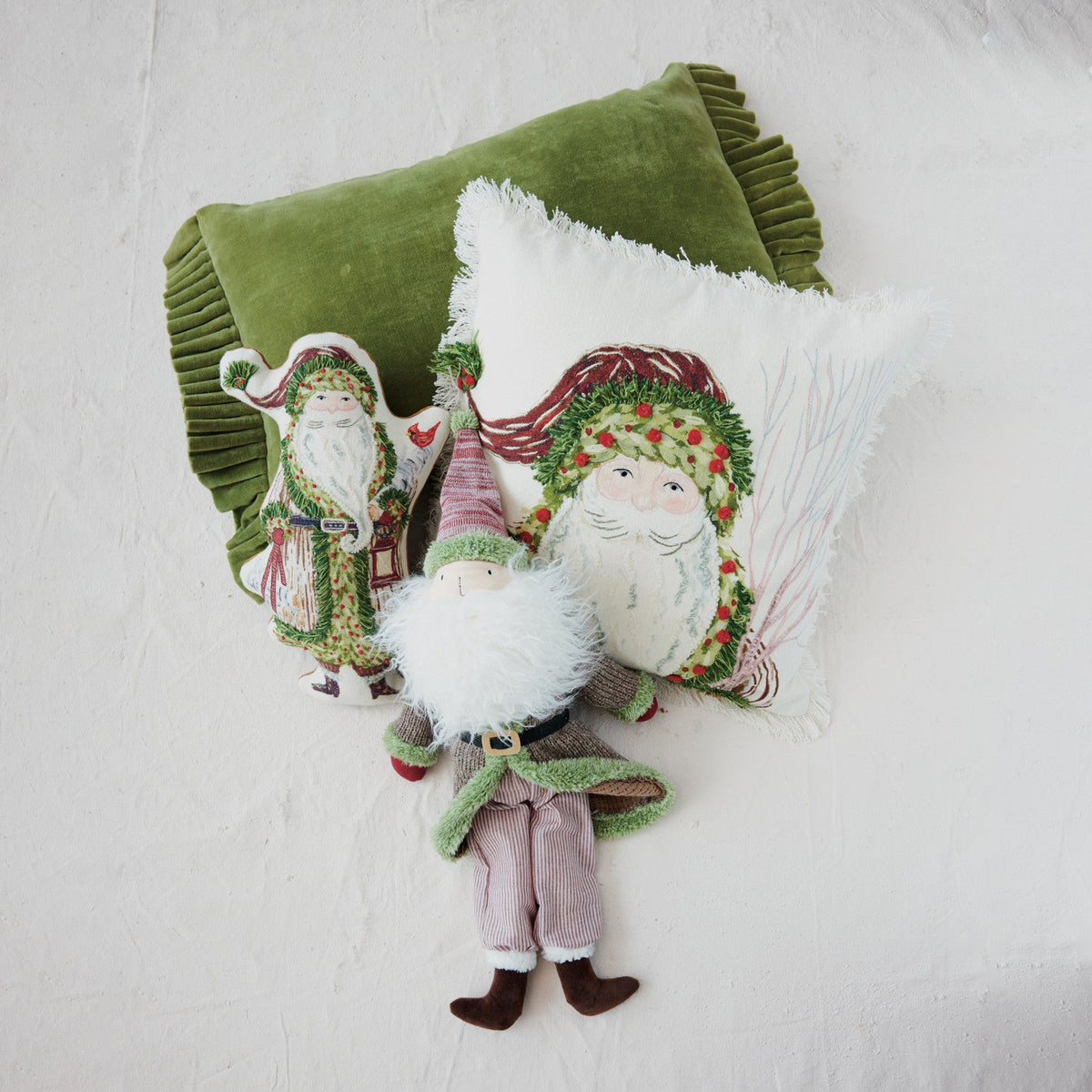 Santa Cotton Slub Printed Pillow
