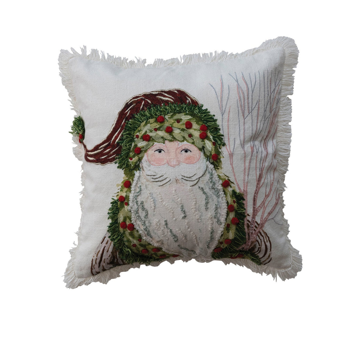 Santa Cotton Slub Printed Pillow