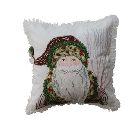Santa Cotton Slub Printed Pillow