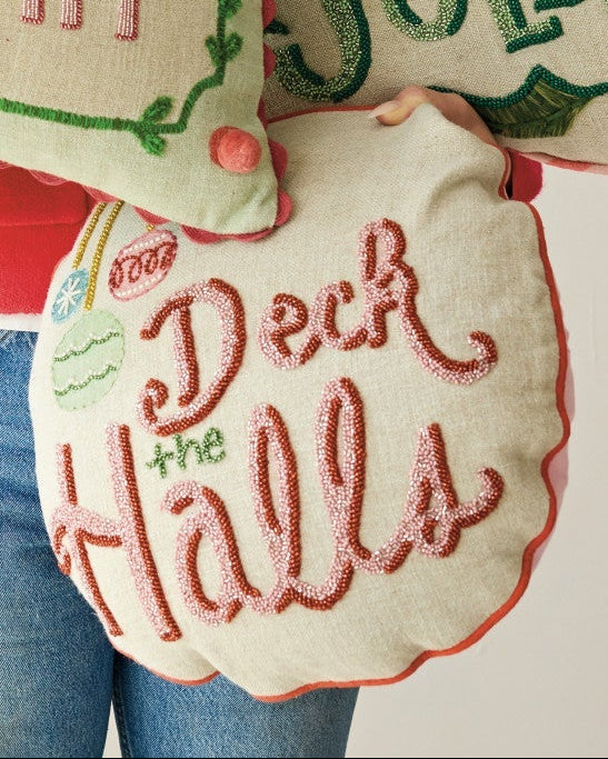 Deck The Halls Linen Printed Pillow