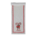 Candy Cane Cotton Slub Printed Table Runner