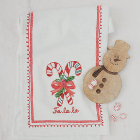 Candy Cane Cotton Slub Printed Table Runner