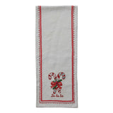 Candy Cane Cotton Slub Printed Table Runner