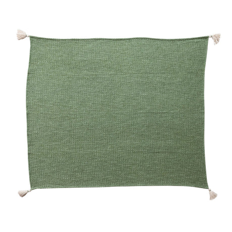 Stonewashed Green Woven Cotton Slub Throw