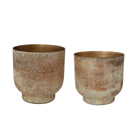 Small Tarnished Silver Metal Planter