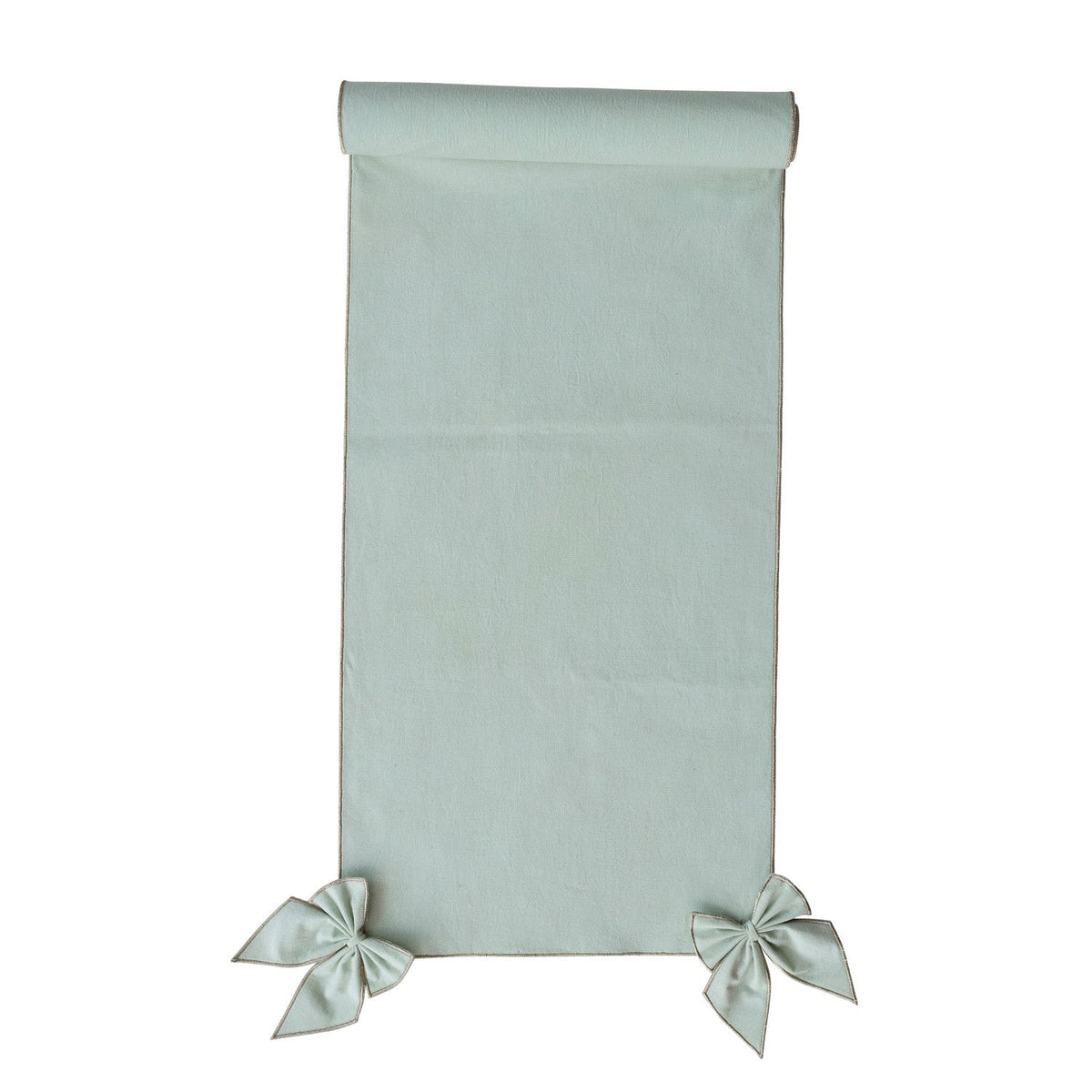Metallic Silver Thread Table Runner with Detachable Bows