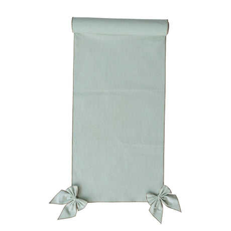 Metallic Silver Thread Table Runner with Detachable Bows