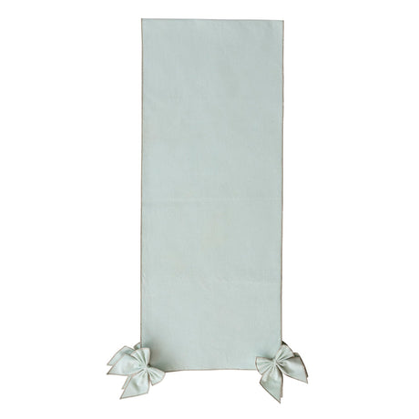 Metallic Silver Thread Table Runner with Detachable Bows