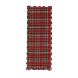 Tartan Plaid Cotton Scalloped Table Runner