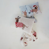 Daschund Thru The Snow Cotton Knit Throw Blanket