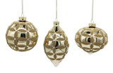 Gold Lattice Glass Ornament - 3 Styles