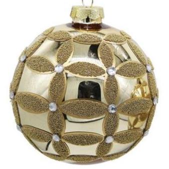 Gold Lattice Glass Ornament - 3 Styles